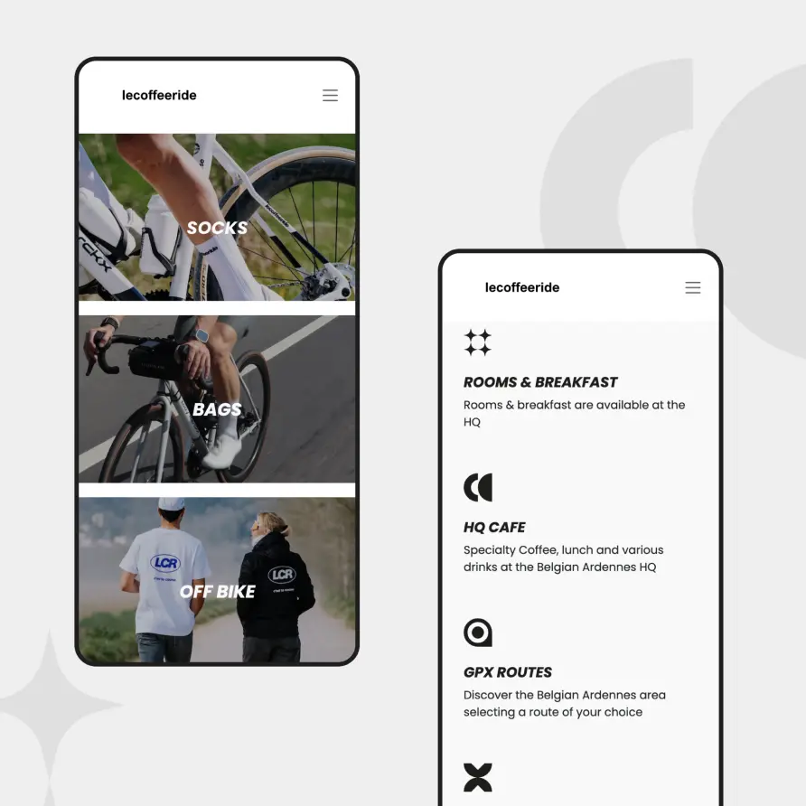 Coffee Ride mobile design