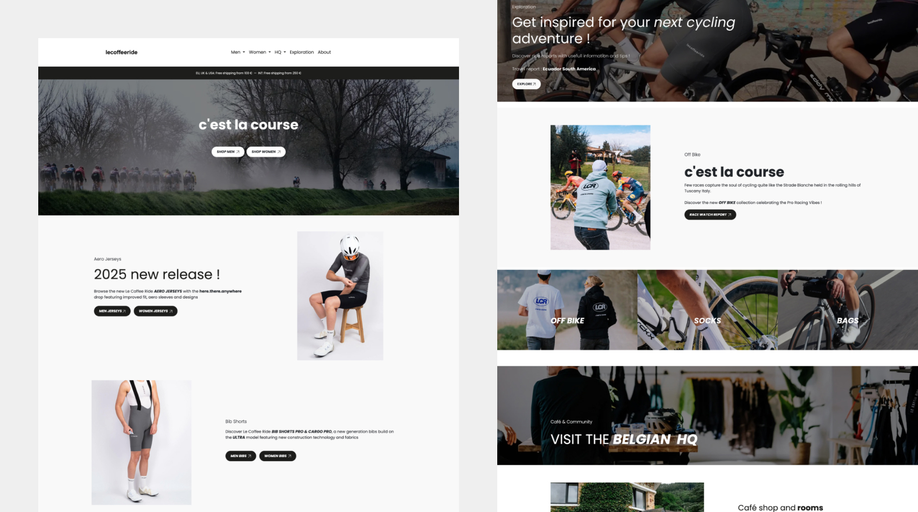 Coffee Ride homepage design