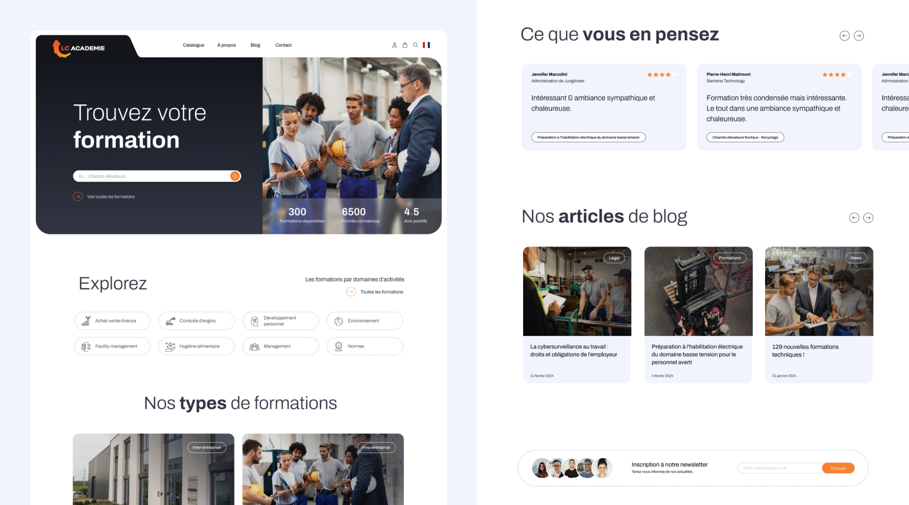 LC Academie homepage design
