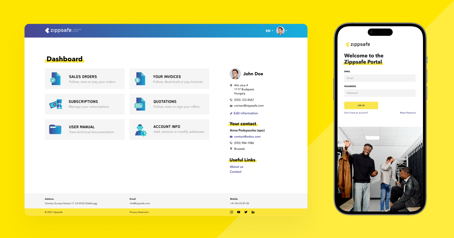 Zippsafe dashboard design