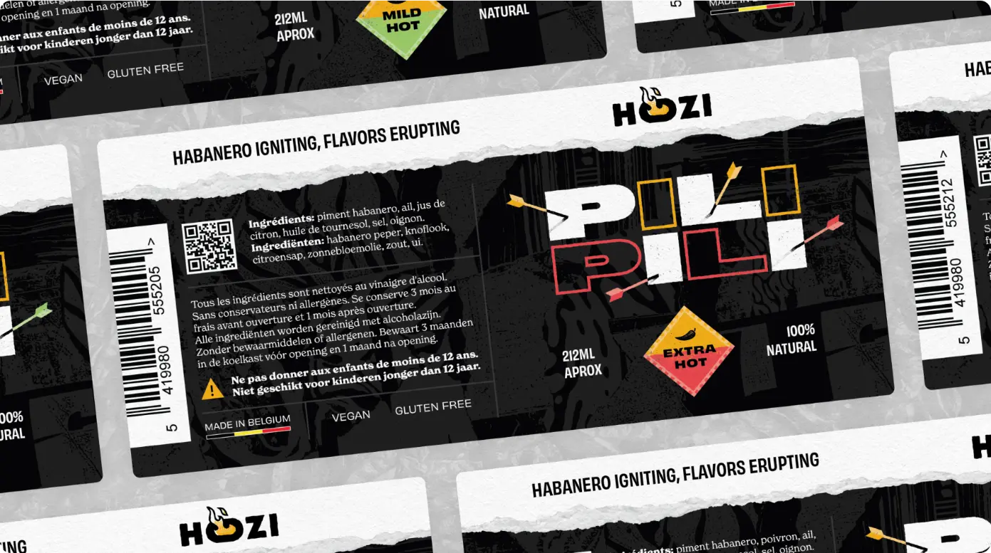 Hozi sauce packagings