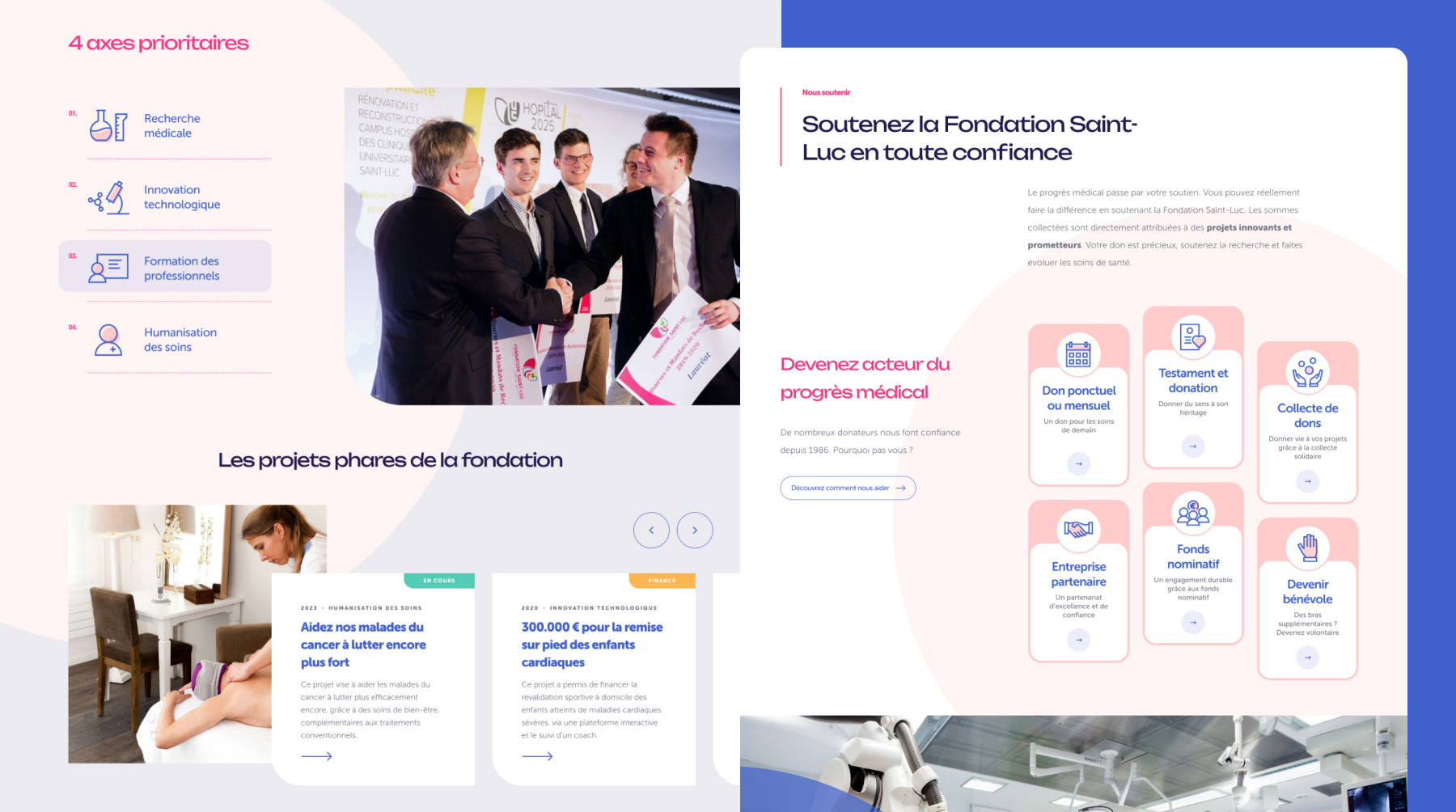 Fondation Saint-Luc design homepage 2