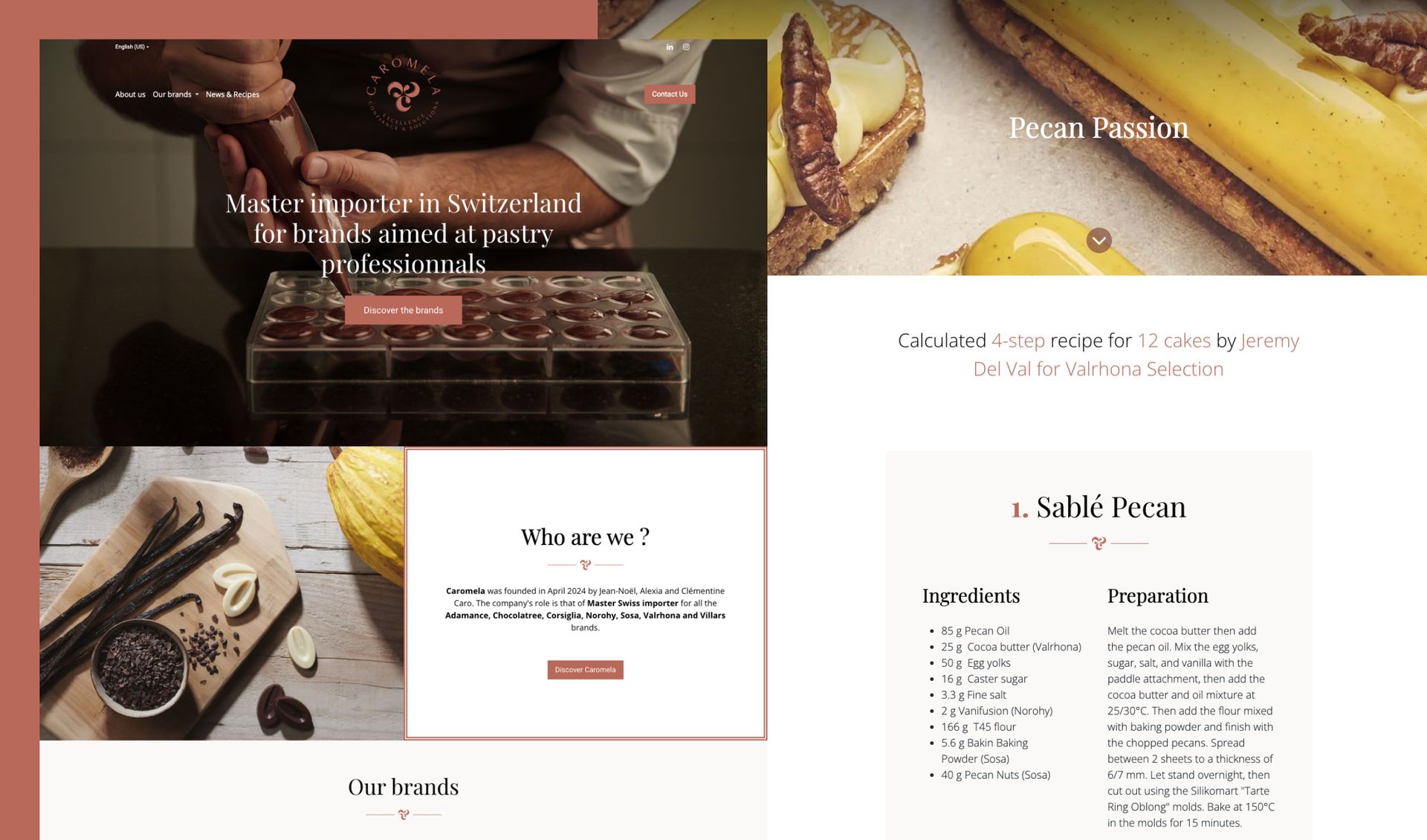 Caromela website design